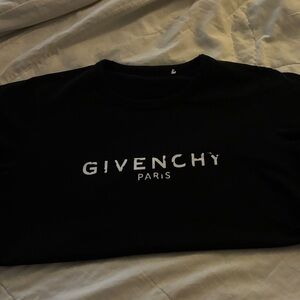 Givenchy Black shirt with White Vertical Logo size S